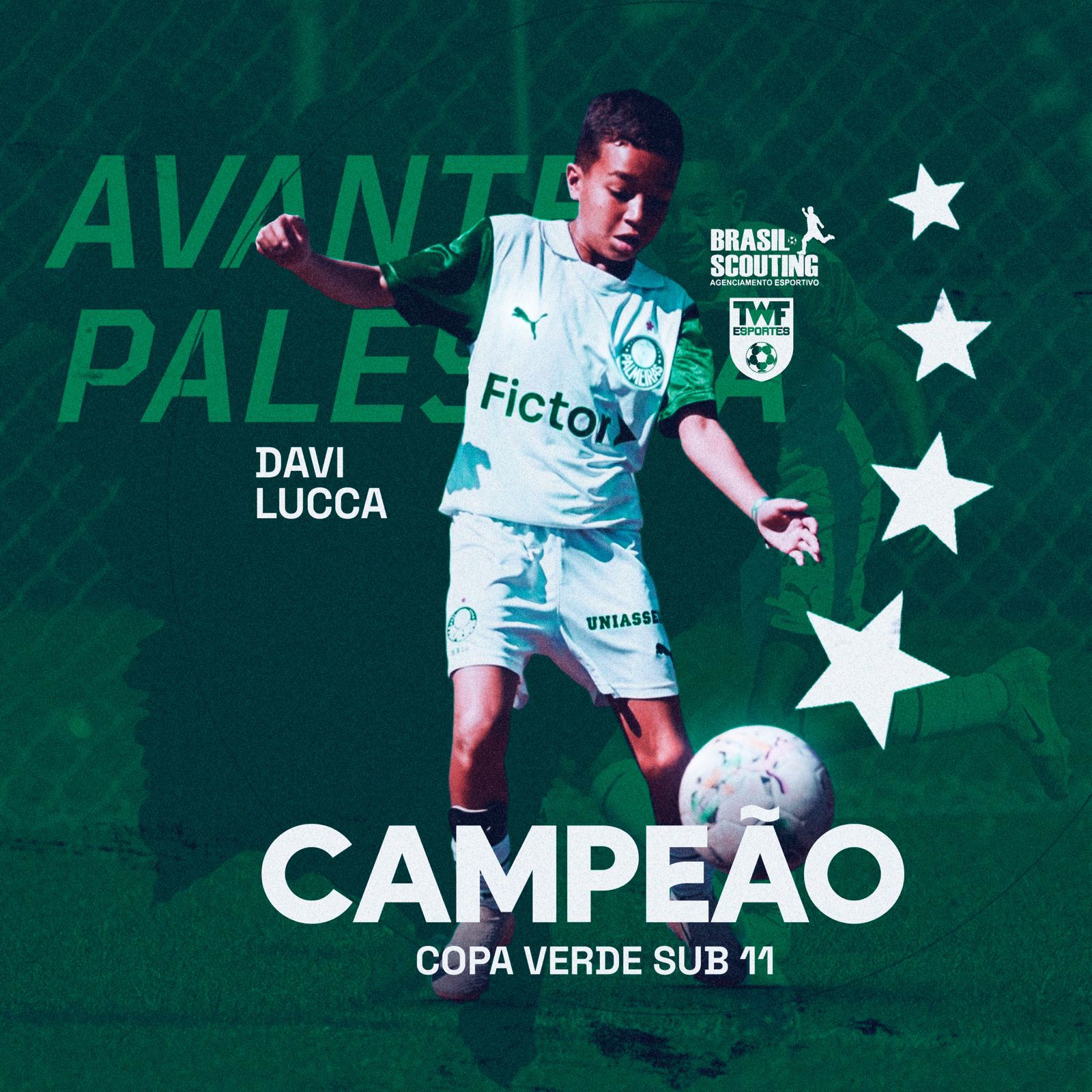 Atleta da Passe Certo é campeão da Copa Verde Sub-11 pelo Palmeiras